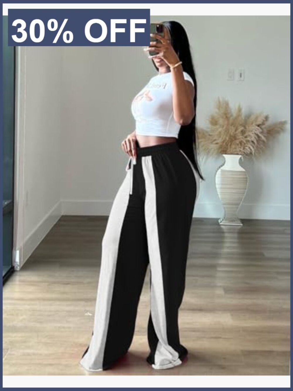 Wide Leg Sweatpants High Waisted Baggy Joggers Athletic Pants - Picture 5 of 7